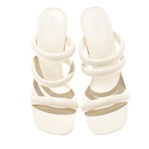 Vince Dara White Leather Strappy Heels